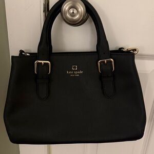 Kate Spade Black Satchel with Gold Accents